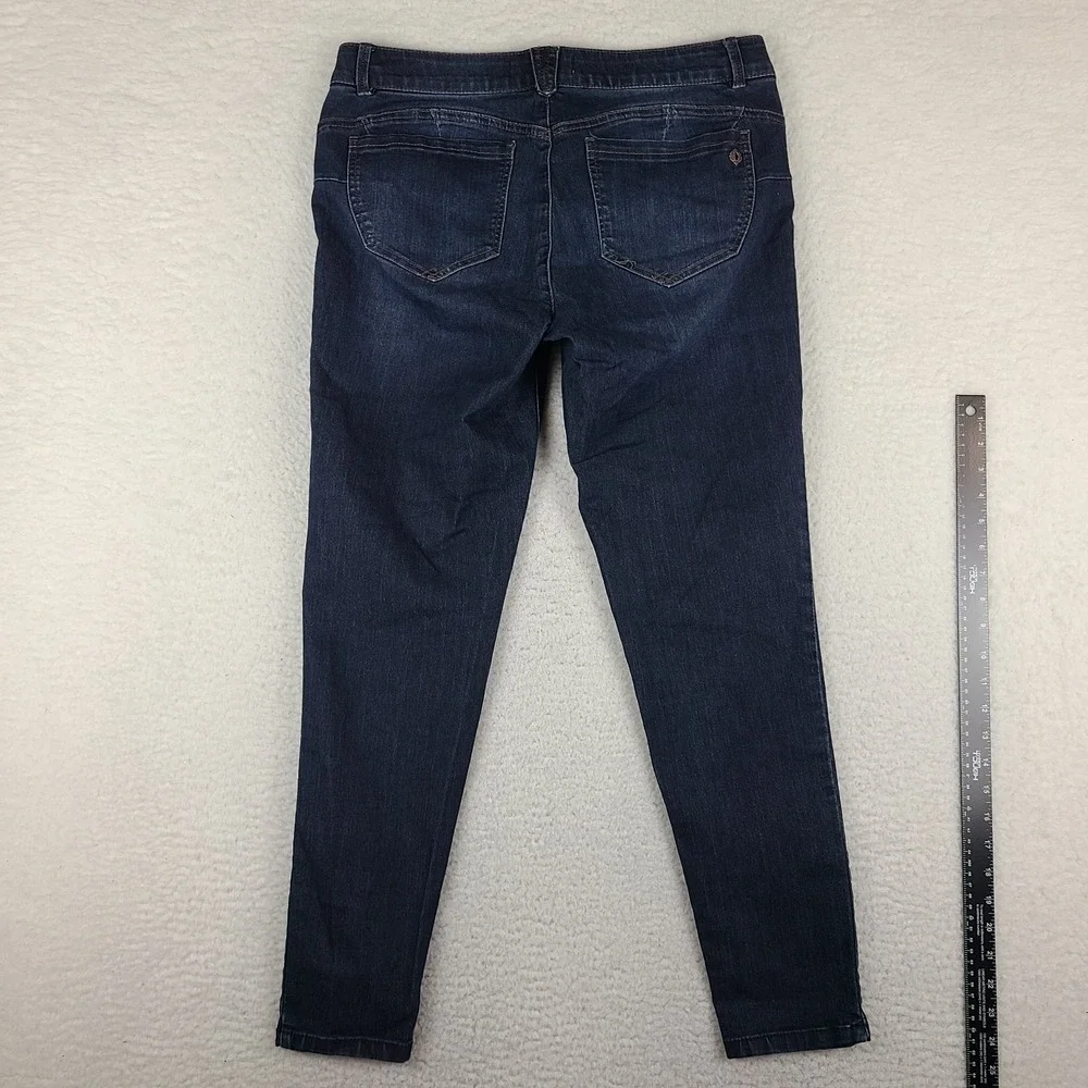 Democracy Jeans Womens 14 Blue Ab Solution Skinny Ankle Dark Wash Denim *